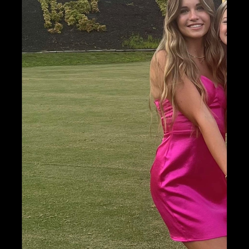 Pink Mini Dress Satin